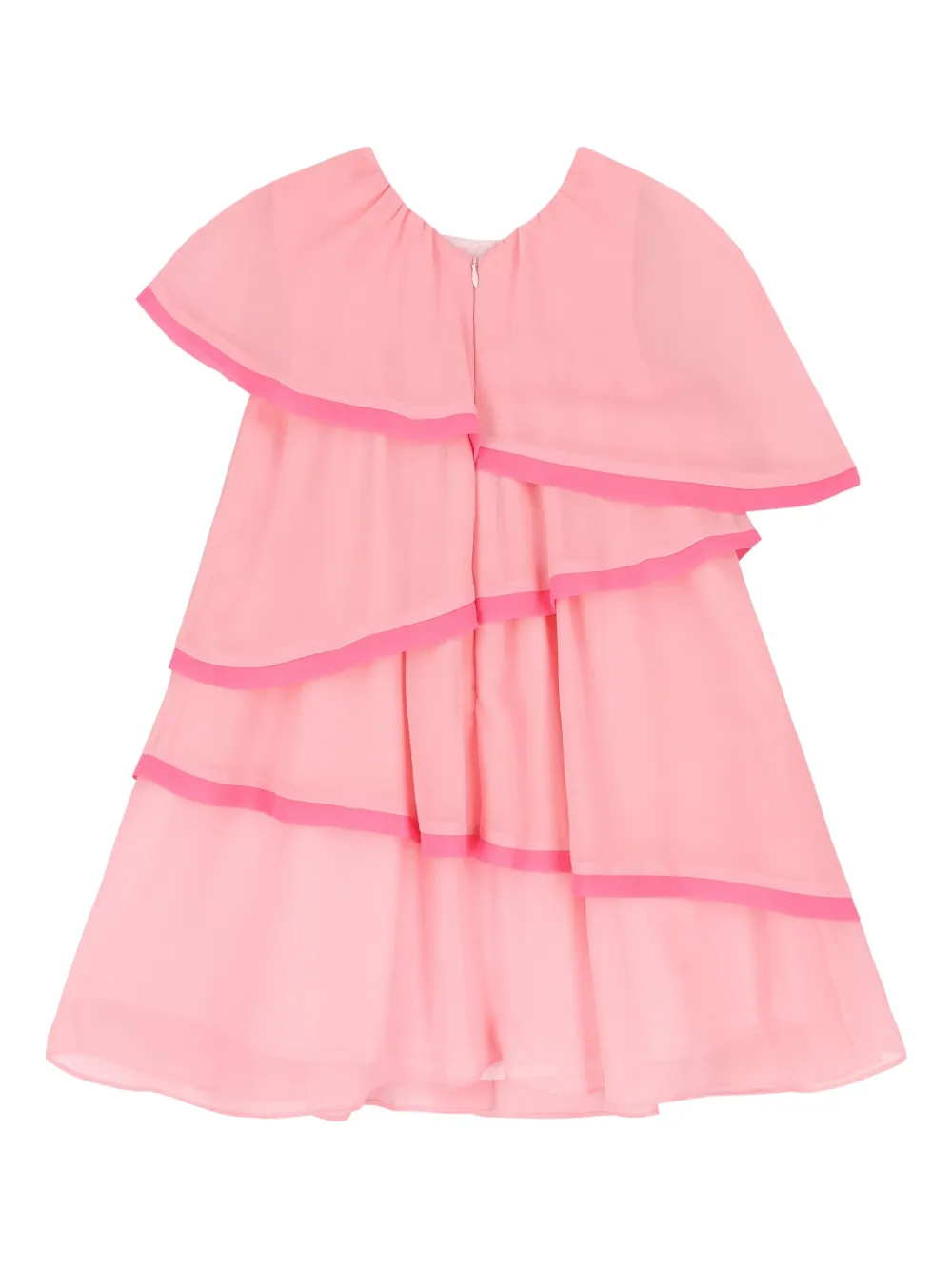 Patachou Jurk met capemouwen en ruches Roze