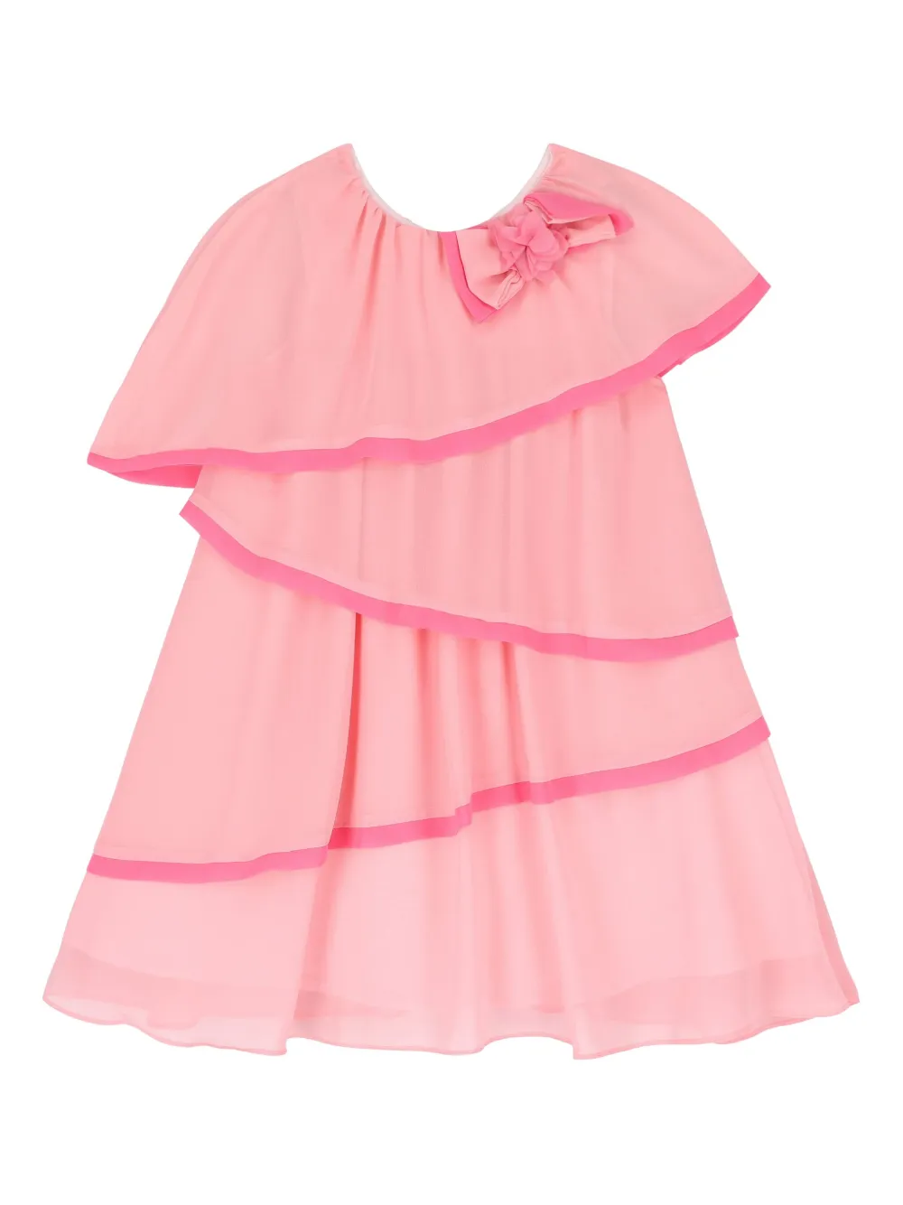 Patachou Jurk met capemouwen en ruches Roze