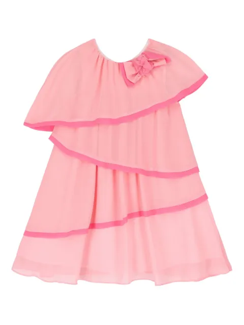 Patachou ruffled cape-sleeve dress