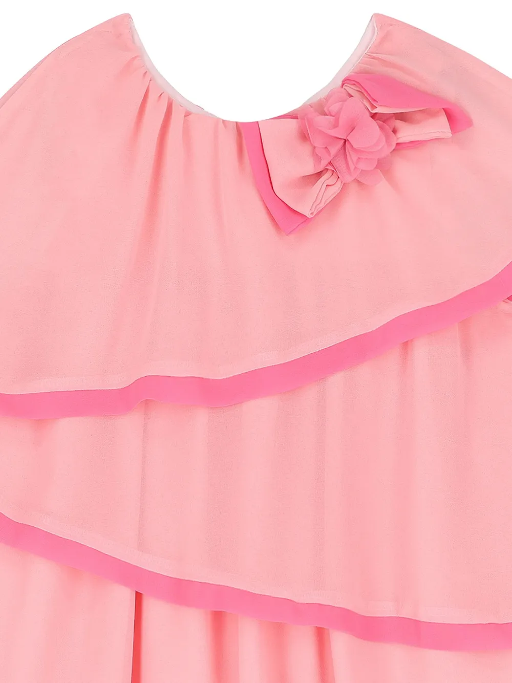 Patachou Jurk met capemouwen en ruches Roze