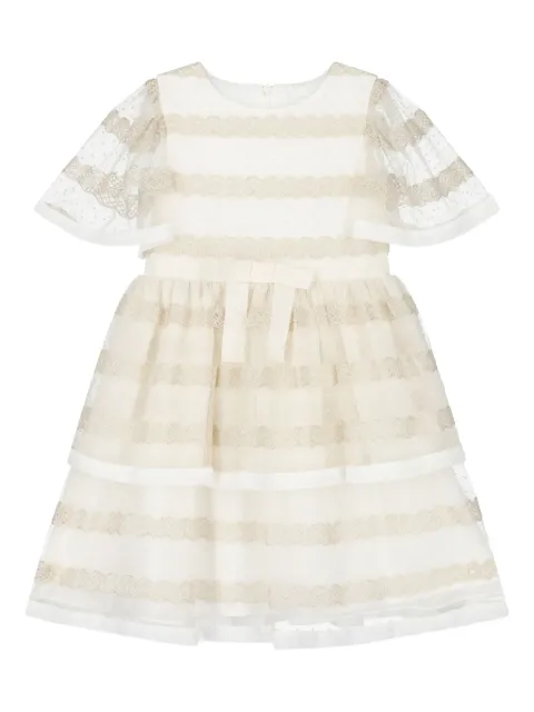 Patachou lace-embroidered flared dress