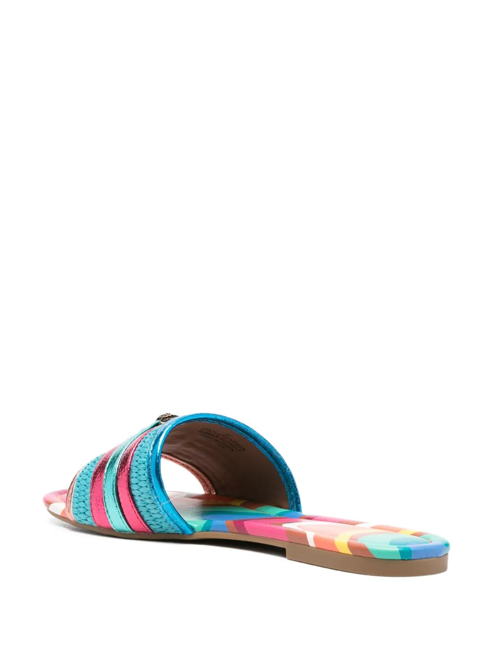 KG Kurt Geiger metallic-striped patterned slippers Blue