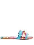 KG Kurt Geiger metallic-striped patterned slippers - Blue