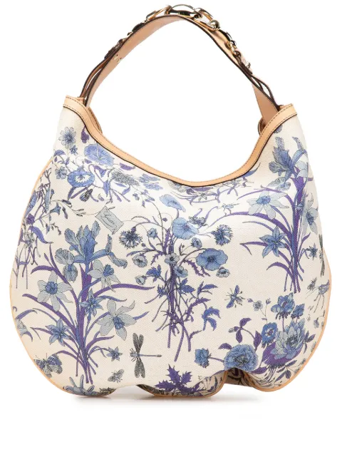 Gucci Pre-Owned bolsa hobo Flora Horsebit Wave de lona 2000-2015
