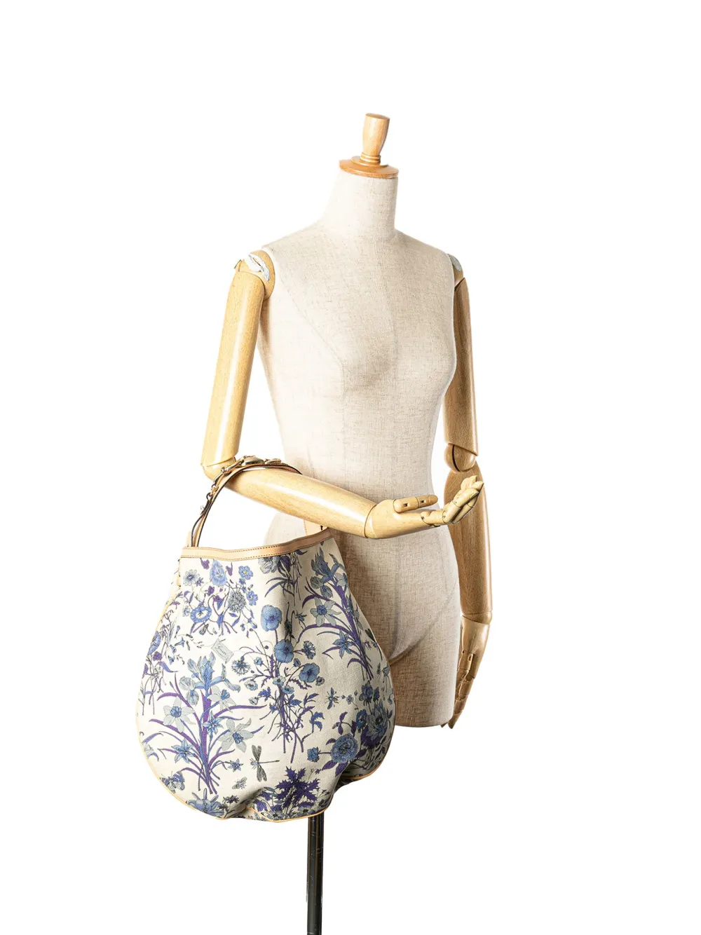 Gucci Pre-Owned 2000-2015 Canvas Flora Horsebit Wave hobo bag | Pre-Owned | Image 2