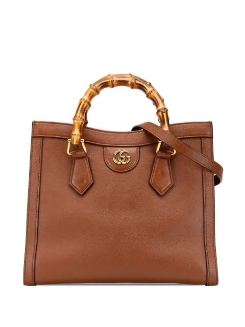 Gucci Pre-Owned شنطة 'ديانا' صغيرة بامبو وجلد بحمالة كتف 2016-2024