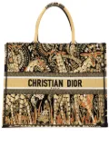 Christian Dior Pre-Owned 2019 Large Canvas Embroidered Dior Animals Giraffe Book tote bag - Yellow