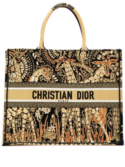 Christian Dior Pre-Owned 2019 Large Canvas Embroidered Dior Animals Giraffe Book tote bag