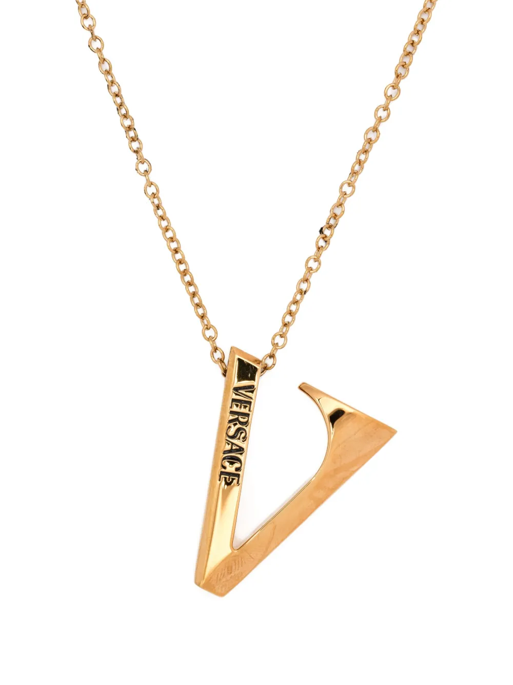  Versace V-pendant Necklace - Gold 