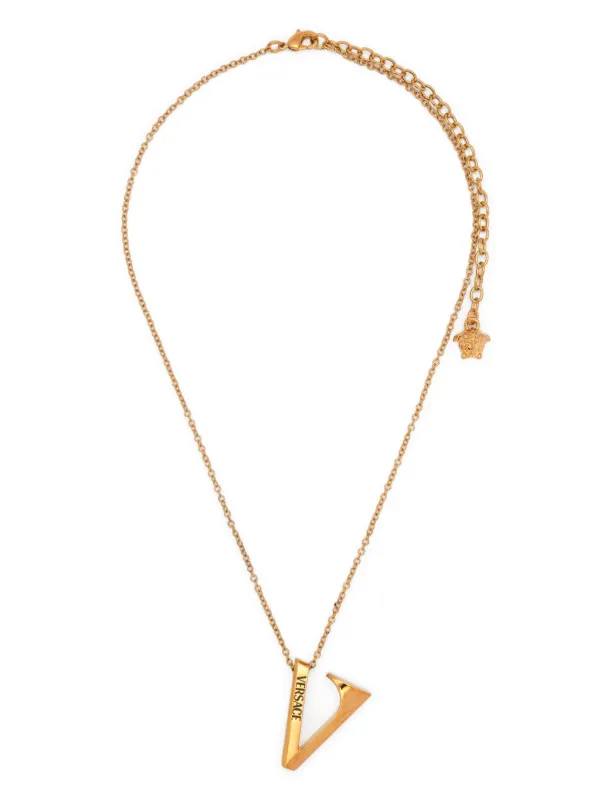 Versace Vペンダント ネックレス | ゴールドトーン | FARFETCH JP