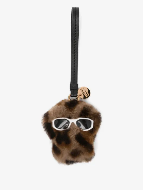 Versace leopard-print textured keyring