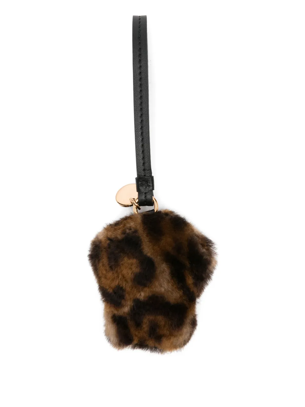 Versace Leopard-print Textured Keyring In Brown