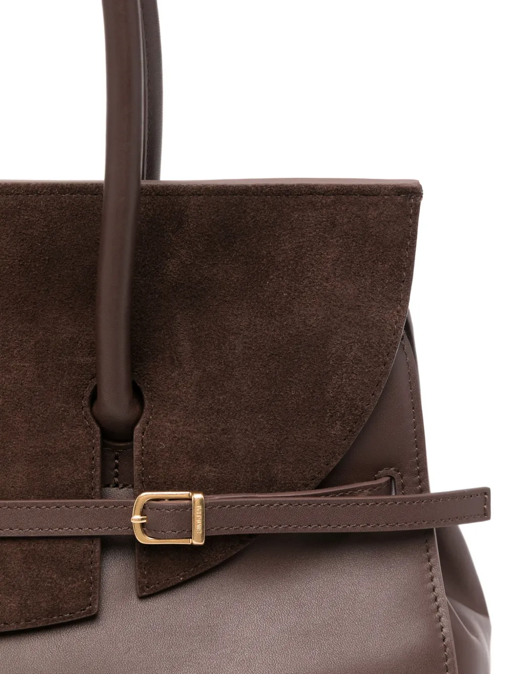 Simkhai River Suede Buckle Shoulder Bag In Brown