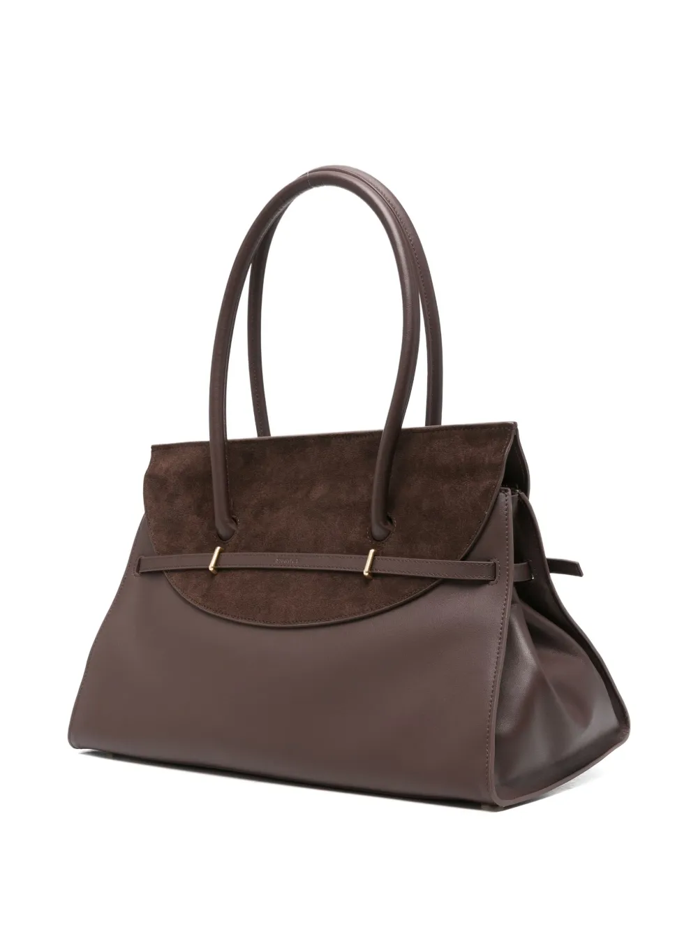 Simkhai River Suede Buckle Shoulder Bag In Brown