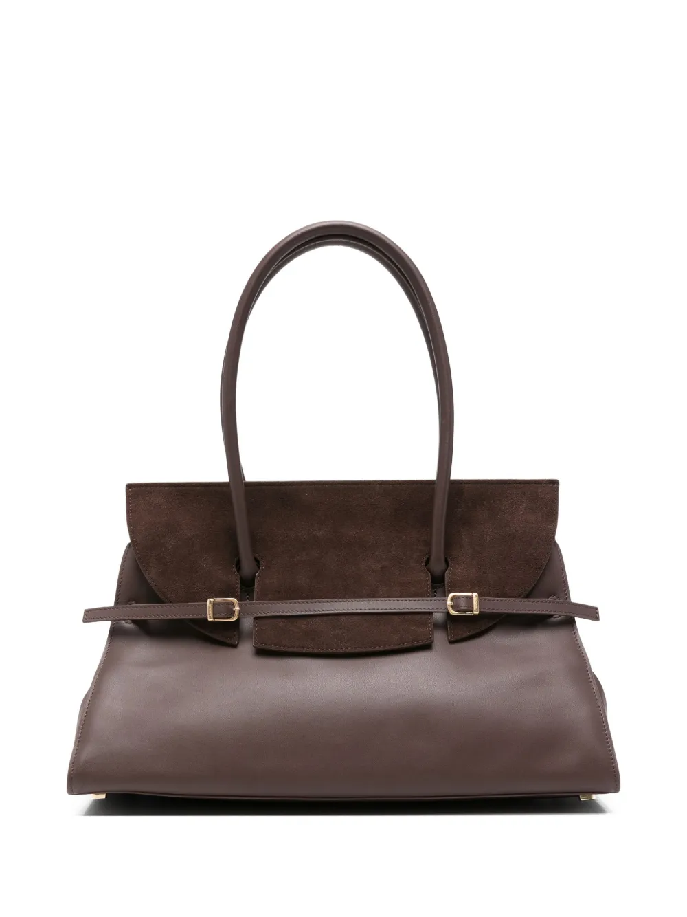 Simkhai River Suede Buckle Shoulder Bag In Brown