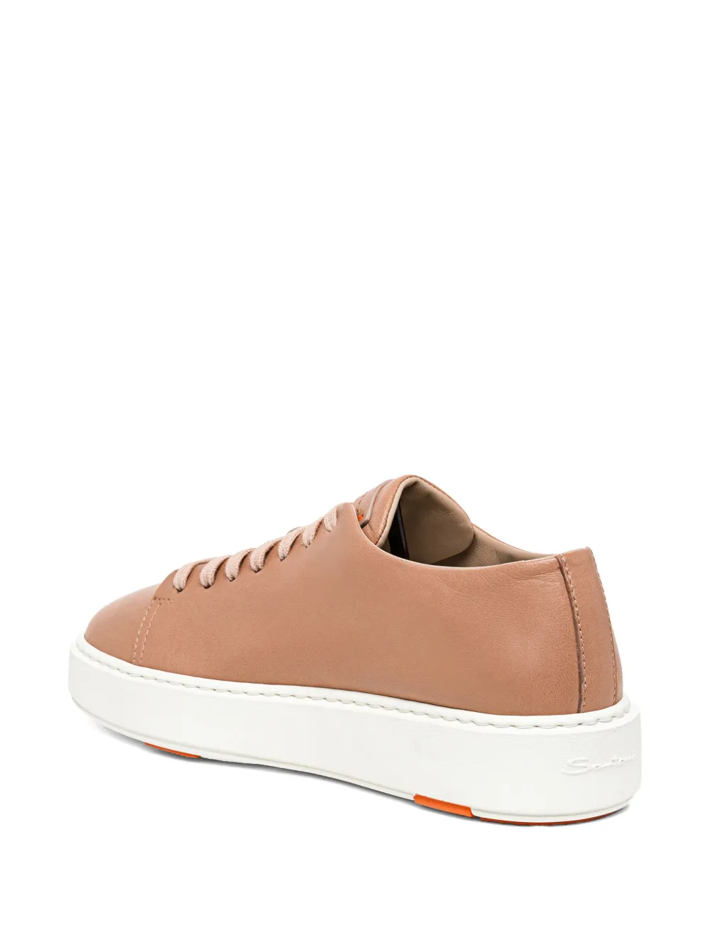 Santoni leather lace-up sneakers Pink