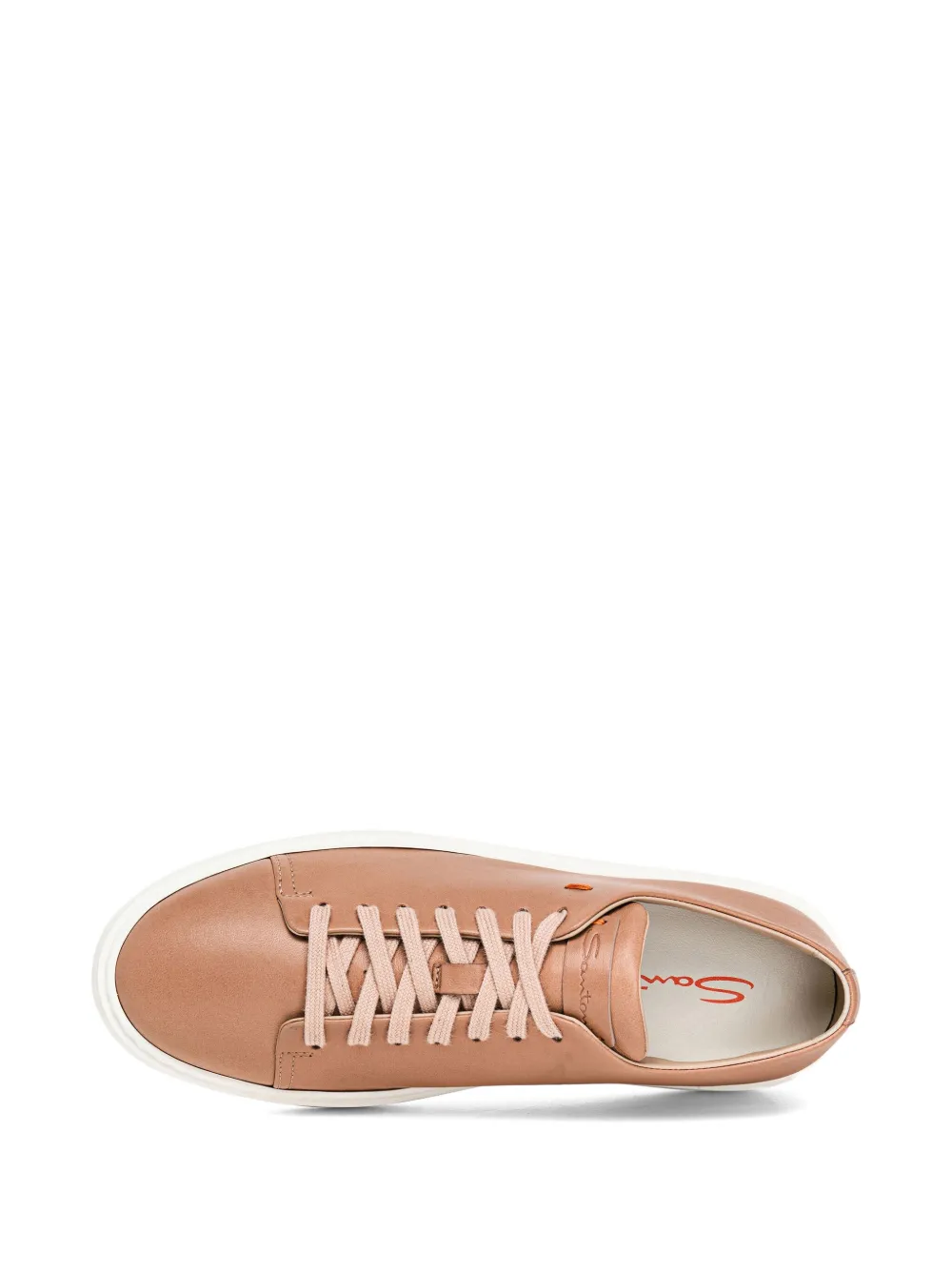 Santoni leather lace-up sneakers Pink