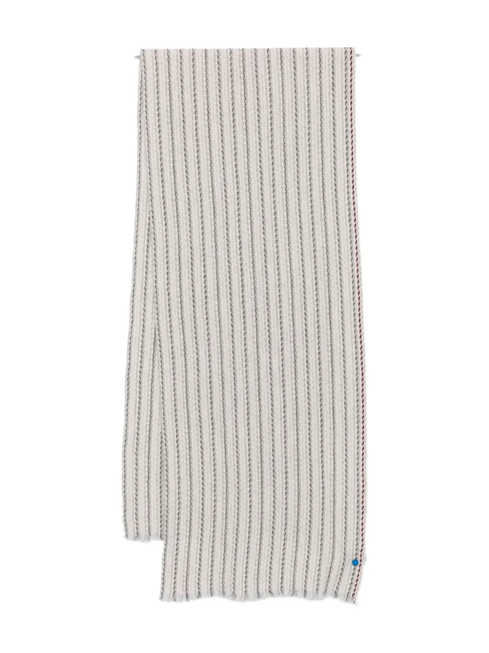 Eleventy Sciarpa a righe con bordi sfrangiati - Toni neutri