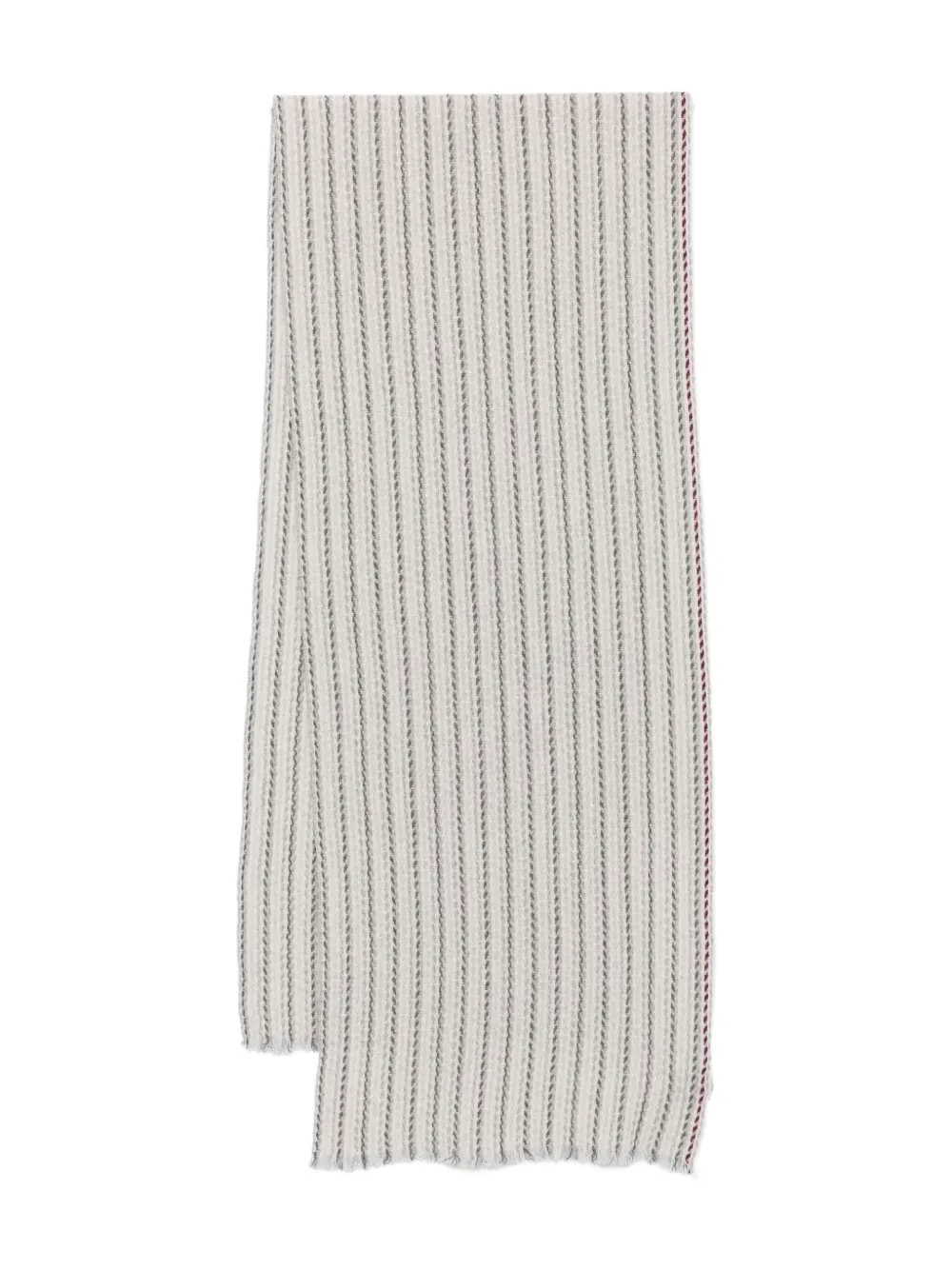 Eleventy écharpe rayée à bords francs | tons neutres | Image 1