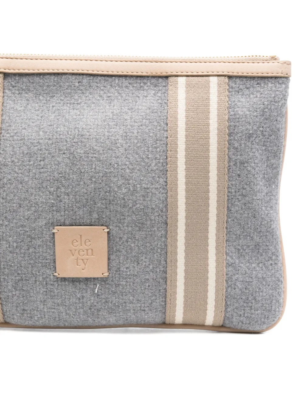 Eleventy Clutch met gestreept vlak Grijs