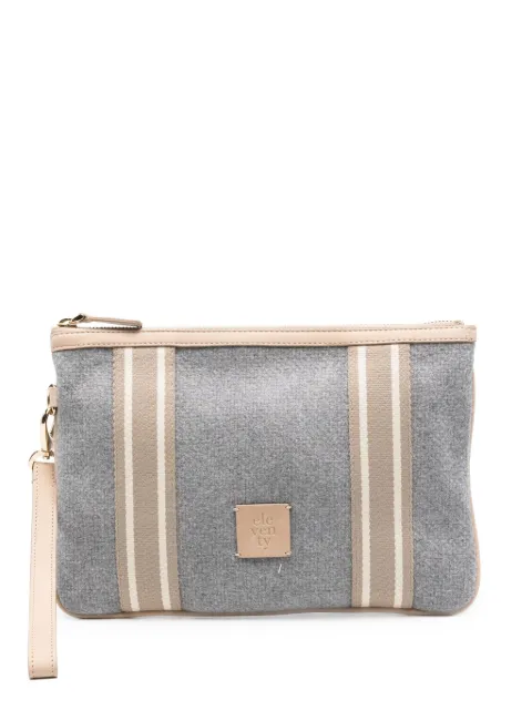 Eleventy striped-panel clutch bag