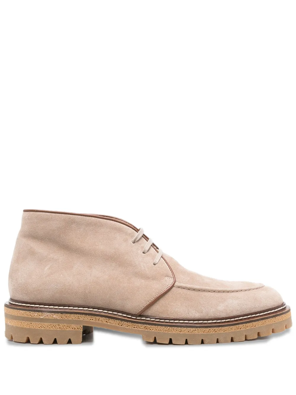 Eleventy suede leather lace-up boots Brown