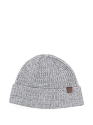 Saint Laurent Ribbed Beanie | Grey | FARFETCH