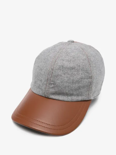 Eleventy leather-paneled wool cap