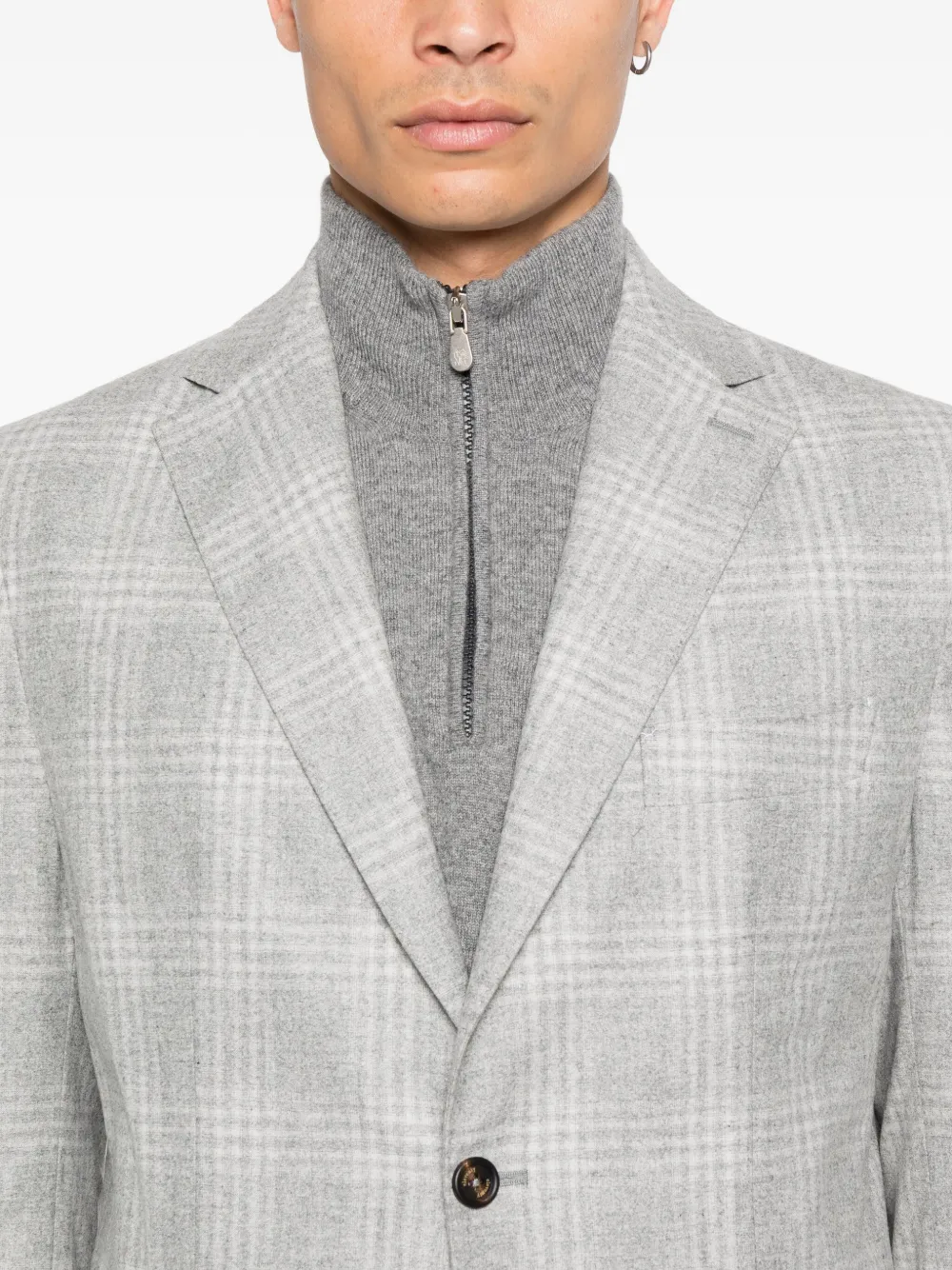 Eleventy Geruite blazer Grijs