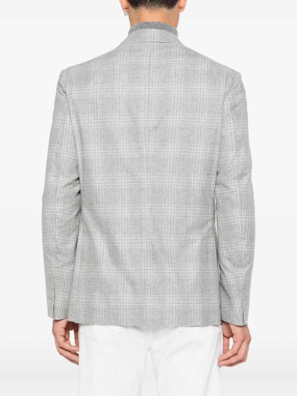 Eleventy Geruite blazer Grijs