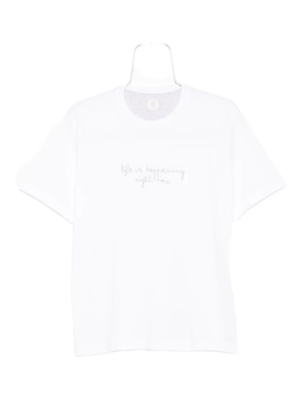 Eleventy embroidered crew-neck T-shirt Wit