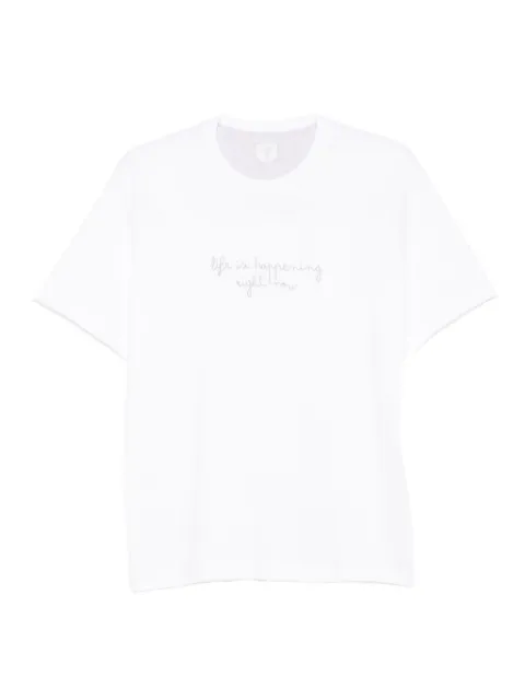 Eleventy playera bordada con cuello redondo