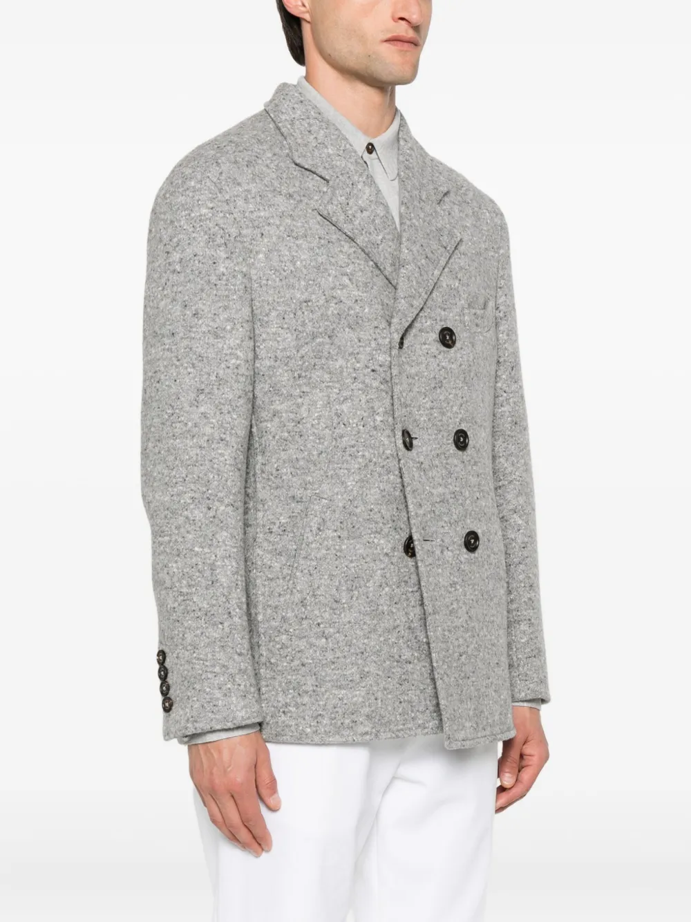  Eleventy Double-breasted Peacoat - Grey 