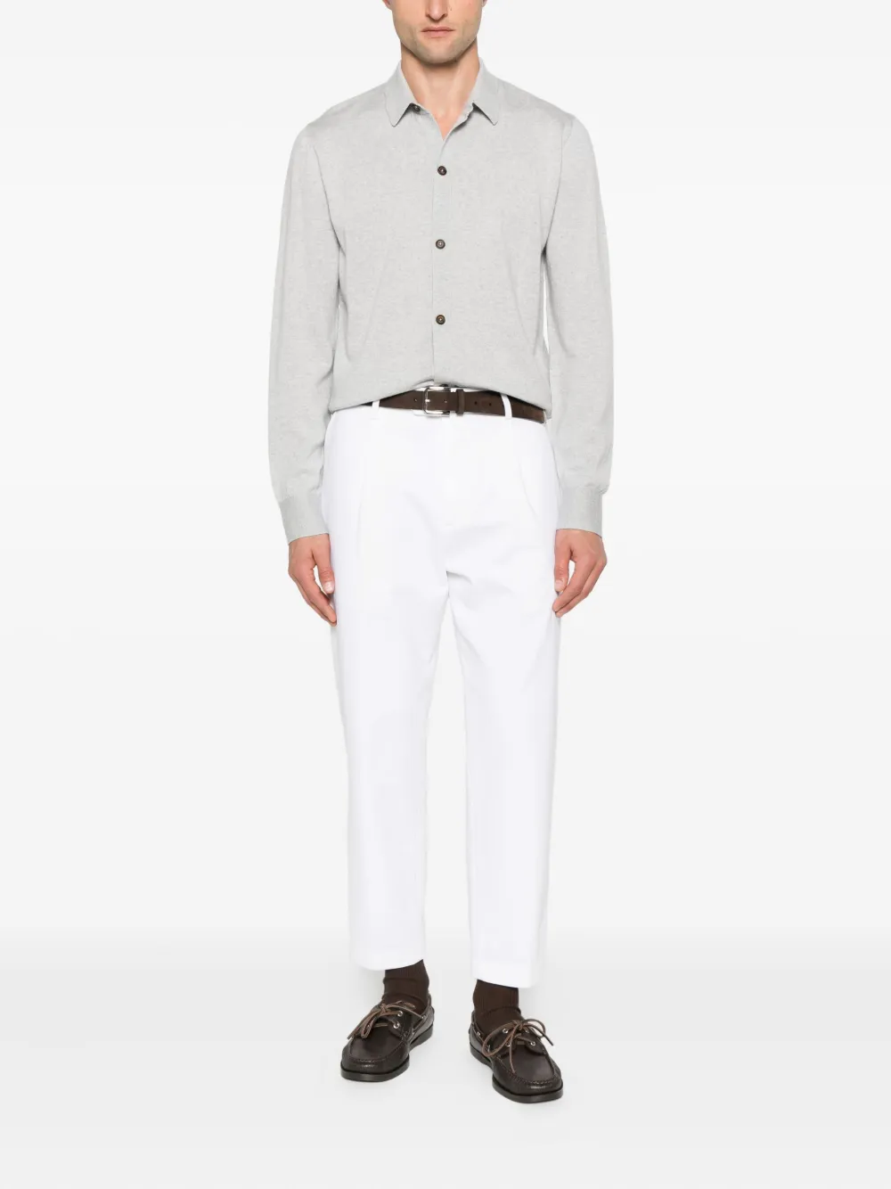 Eleventy Button-down wollen overhemd Grijs