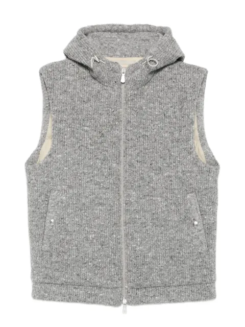 Eleventy hooded ribbed gilet