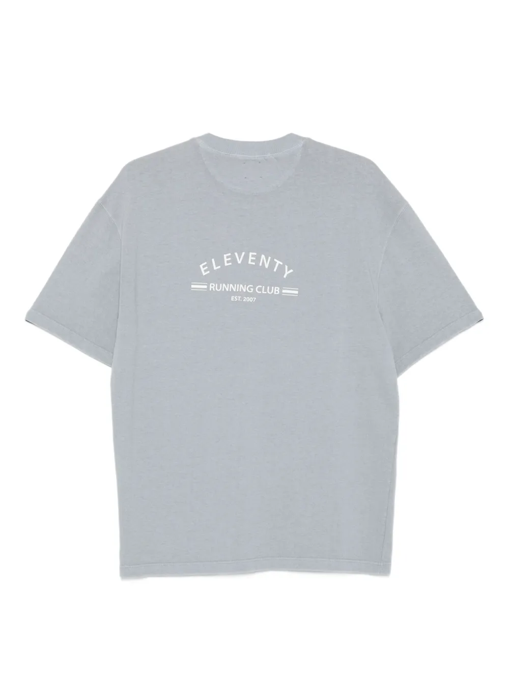Eleventy Katoenen T-shirt met Running Club-print Blauw