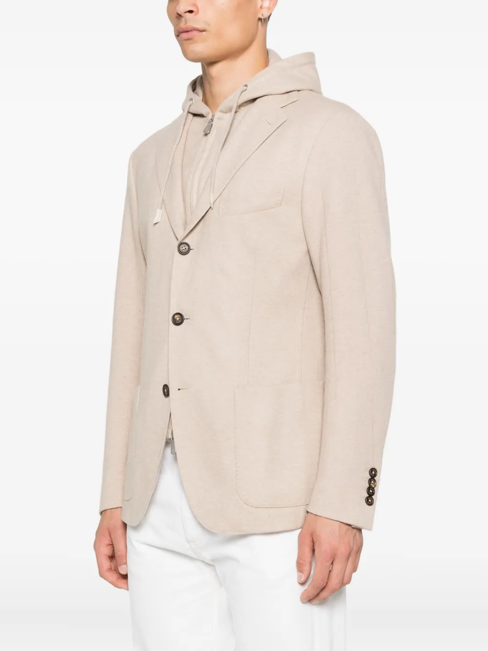  Eleventy Hooded Single-breasted Blazer - Neutrals 
