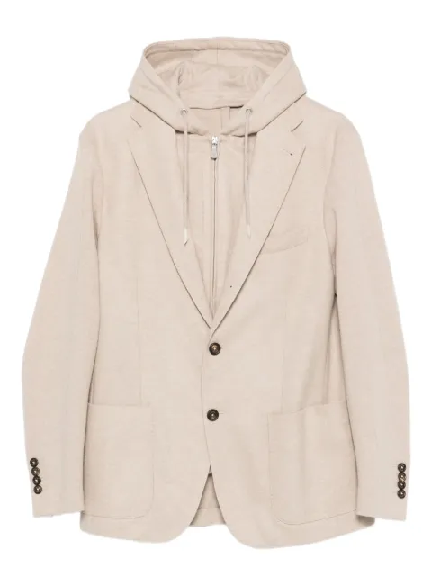 Eleventy hooded single-breasted blazer