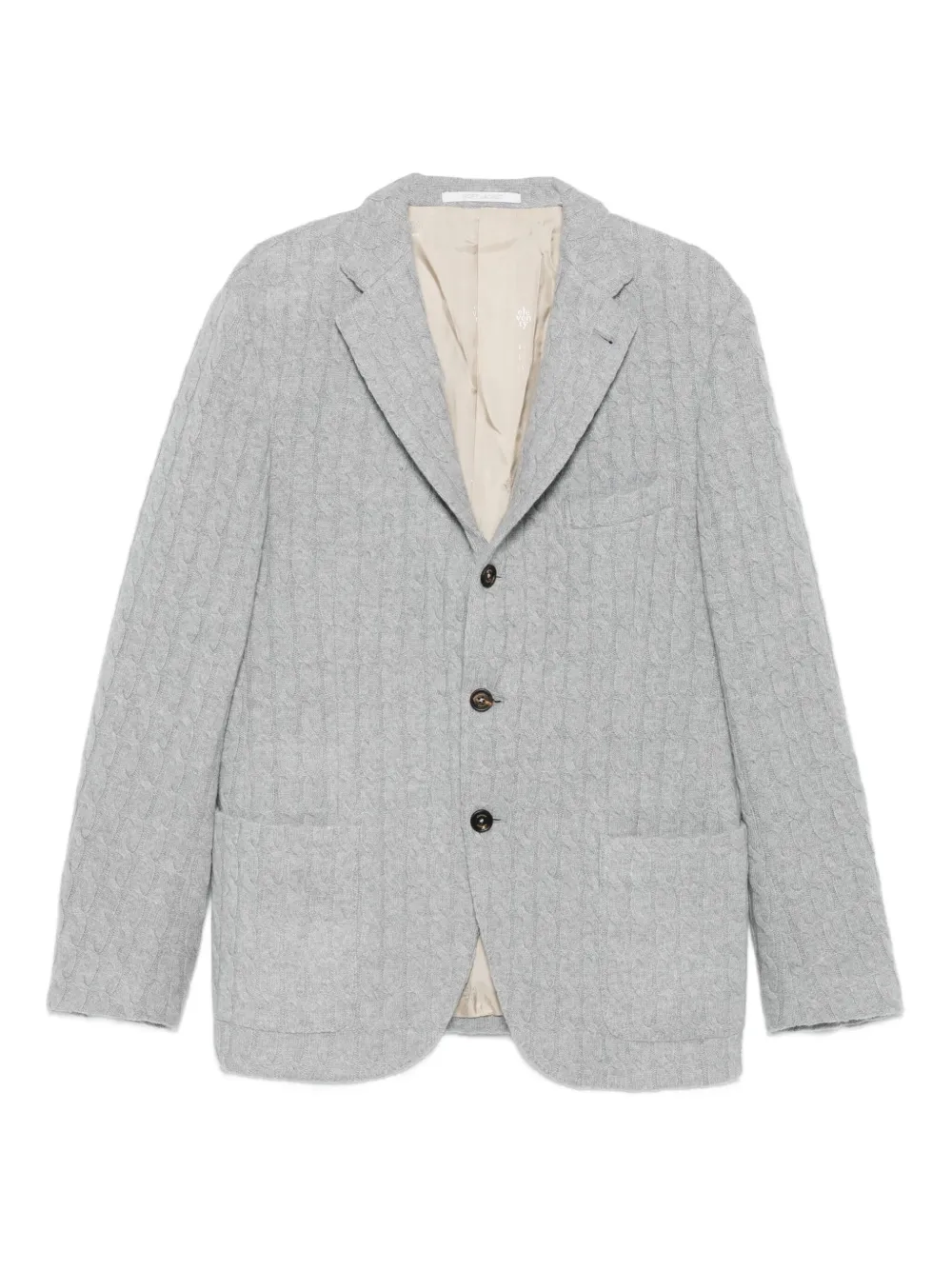 Eleventy cable-knit button-fastening blazer | Grey | Image 1