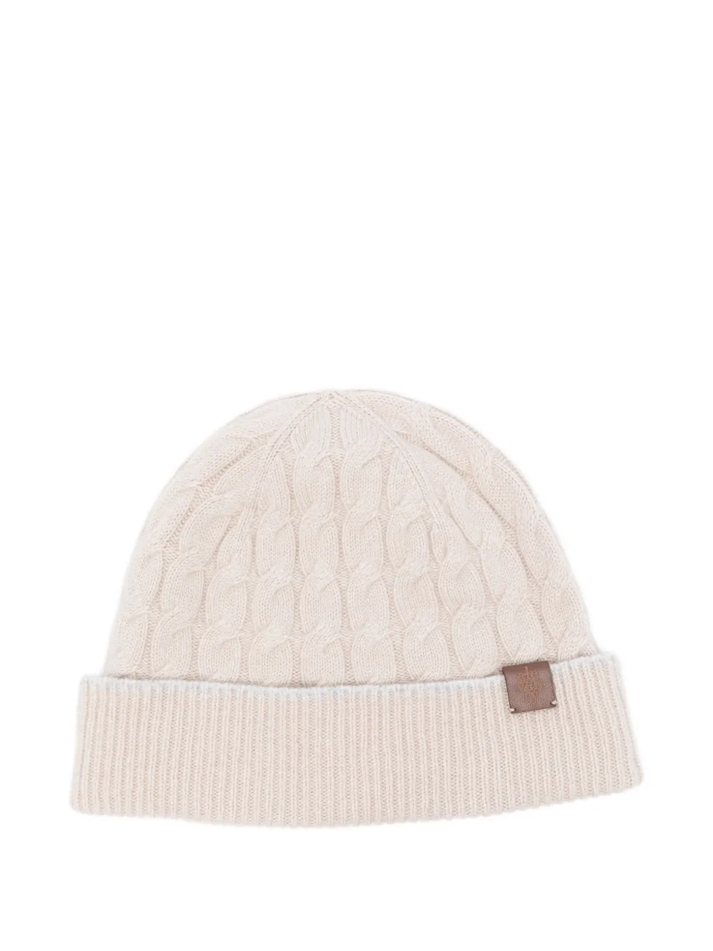 Eleventy Beanie mit Zopfmuster | Nude | Image 1