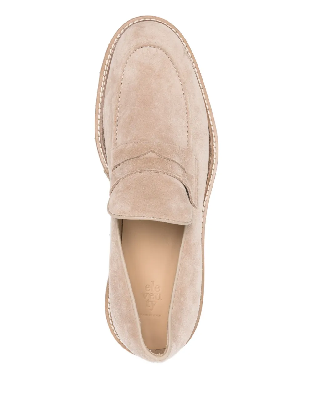 Eleventy Leren loafers Beige