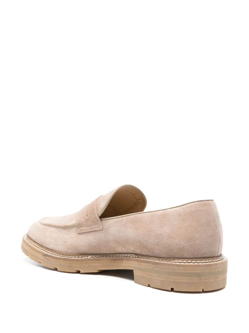 Eleventy Leren loafers Beige