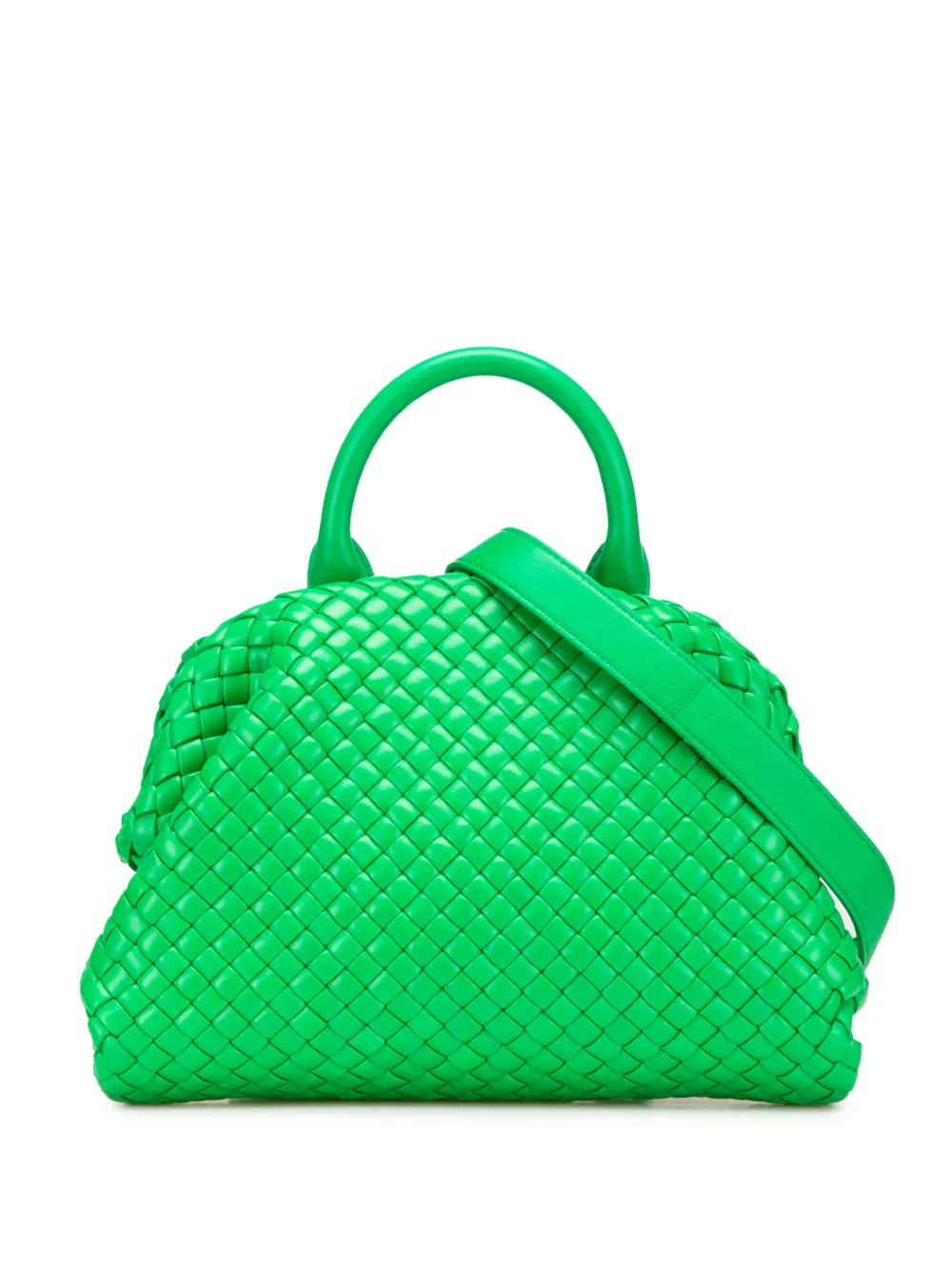 Bottega Veneta Pre-Owned 2021-2024 Small Nappa Intrecciato Top Handle satchel | Green | Image 1