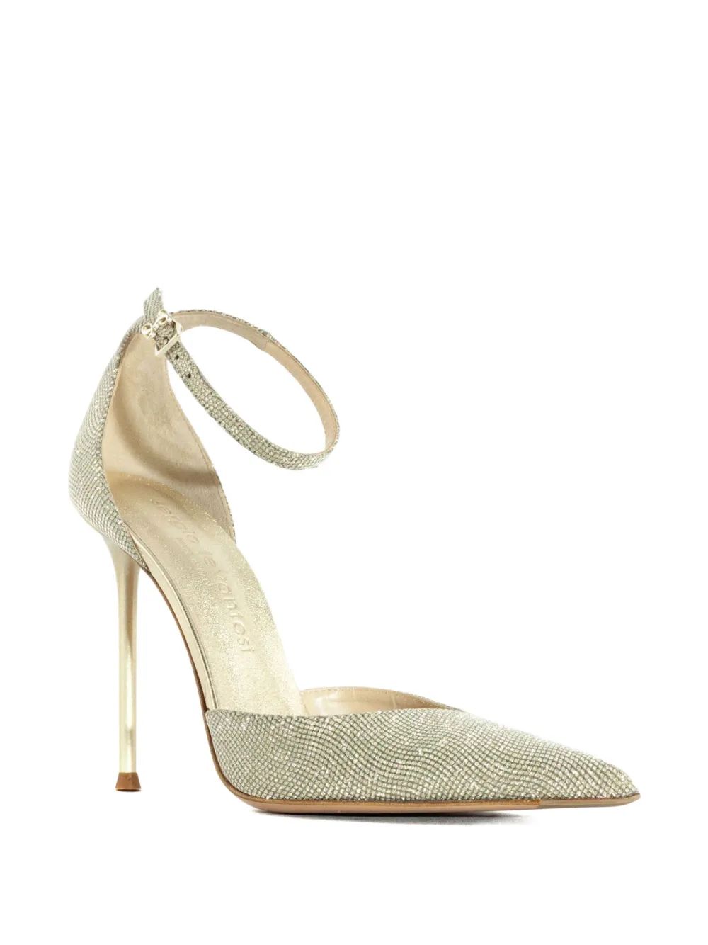 Sergio Levantesi 110mm Lany5 rhinestone-embellished ankle-strap pumps Yellow