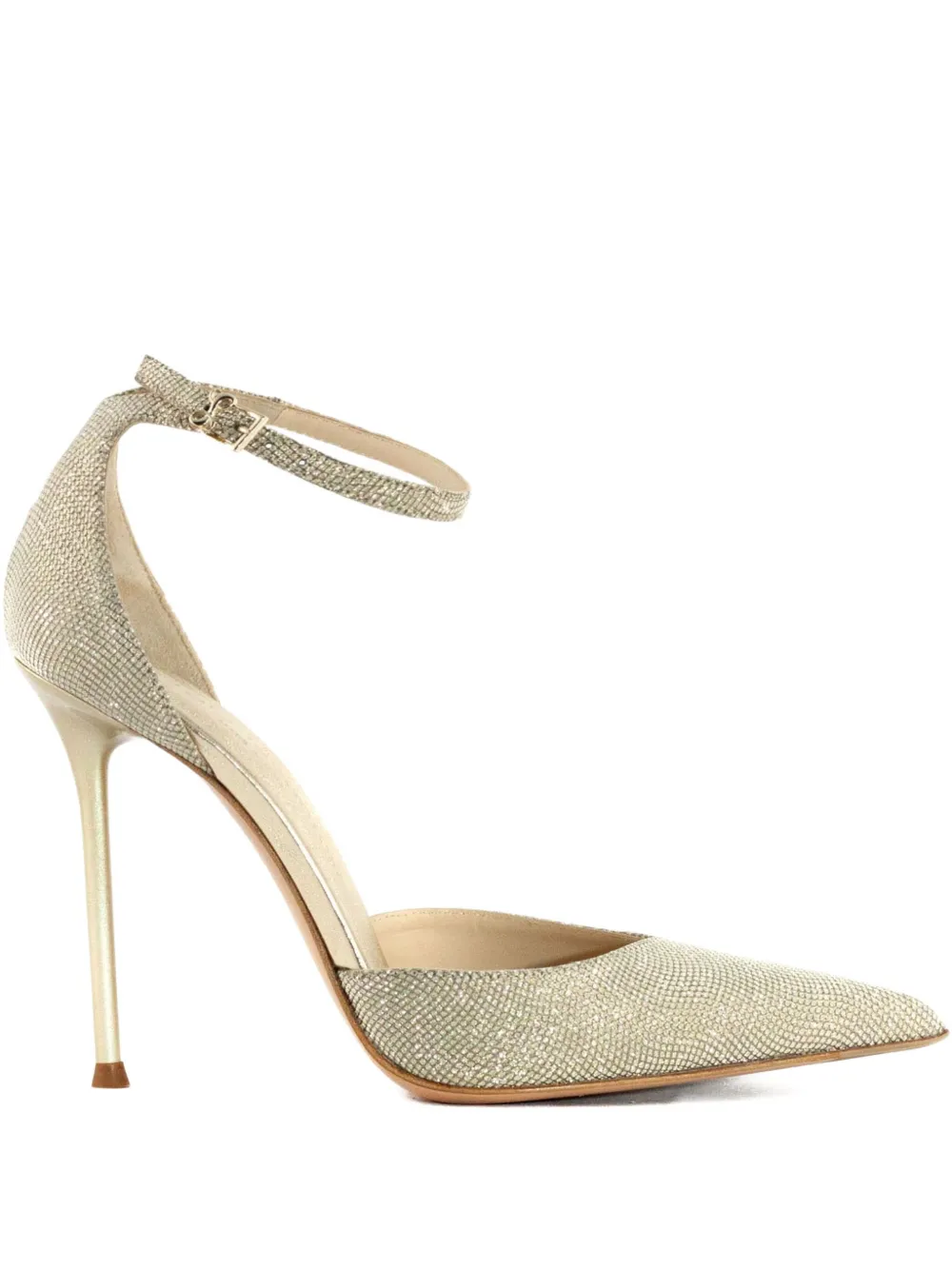Sergio Levantesi 110mm Lany5 rhinestone-embellished ankle-strap pumps Yellow