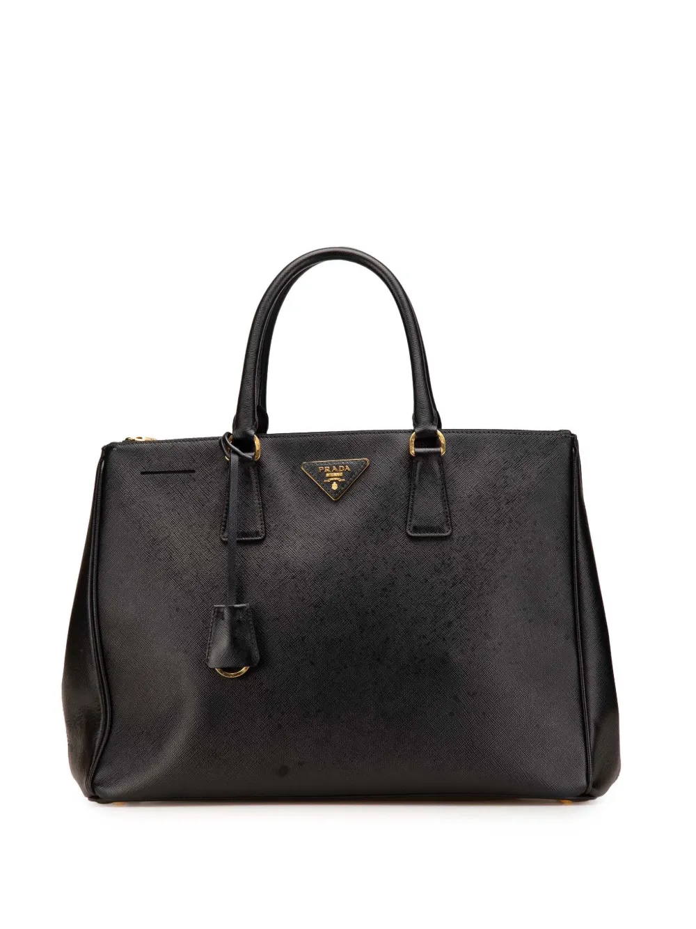 Prada Pre-Owned 2013-2024 ラージ サフィアーノ ルクス ガレリア ダブルジップ トートバッグ - ブラック Prada Pre-Owned 2013-2024 ラージ サフィアーノ ルクス ガレリア ダブルジップ トートバッグ - ブラック