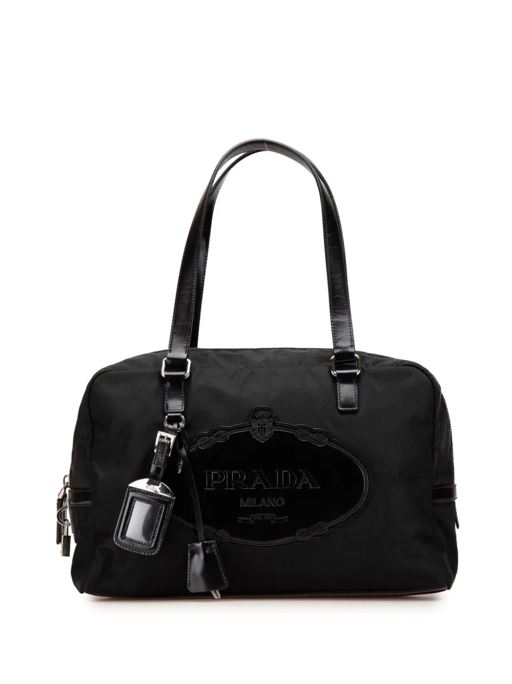 Prada Pre-Owned 2010-2024 Tessuto Canapa Logo shoulder bag | Black | Image 1