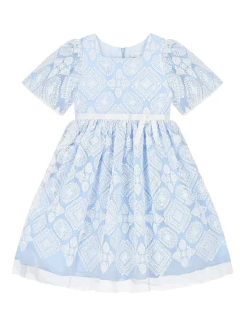 Patachou embroidered semi-sheer dress