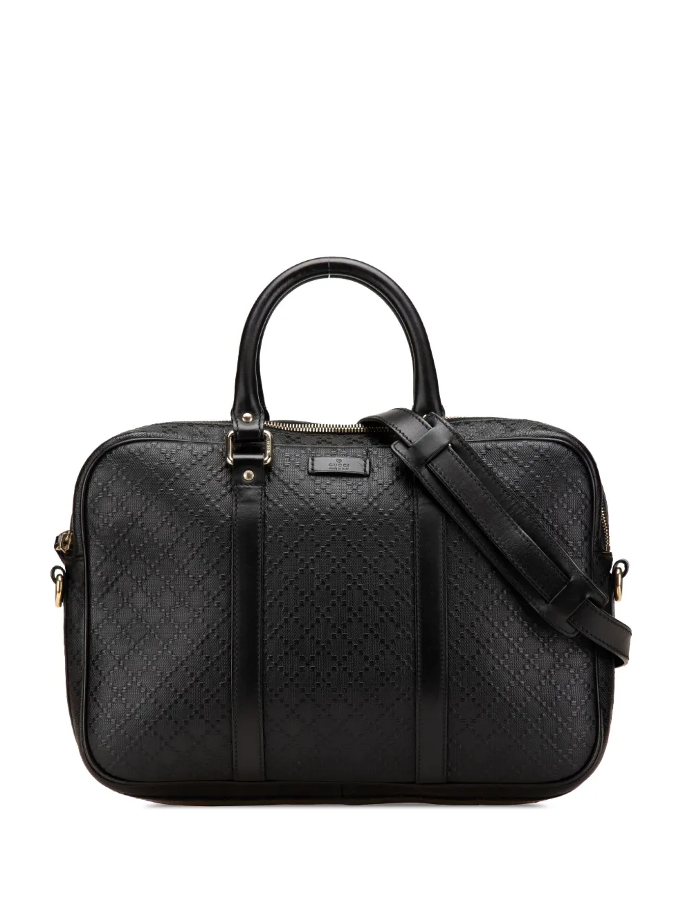 Gucci Pre-Owned 2000-2015 Medium Leather Diamante Bright business bag | Black | Image 1
