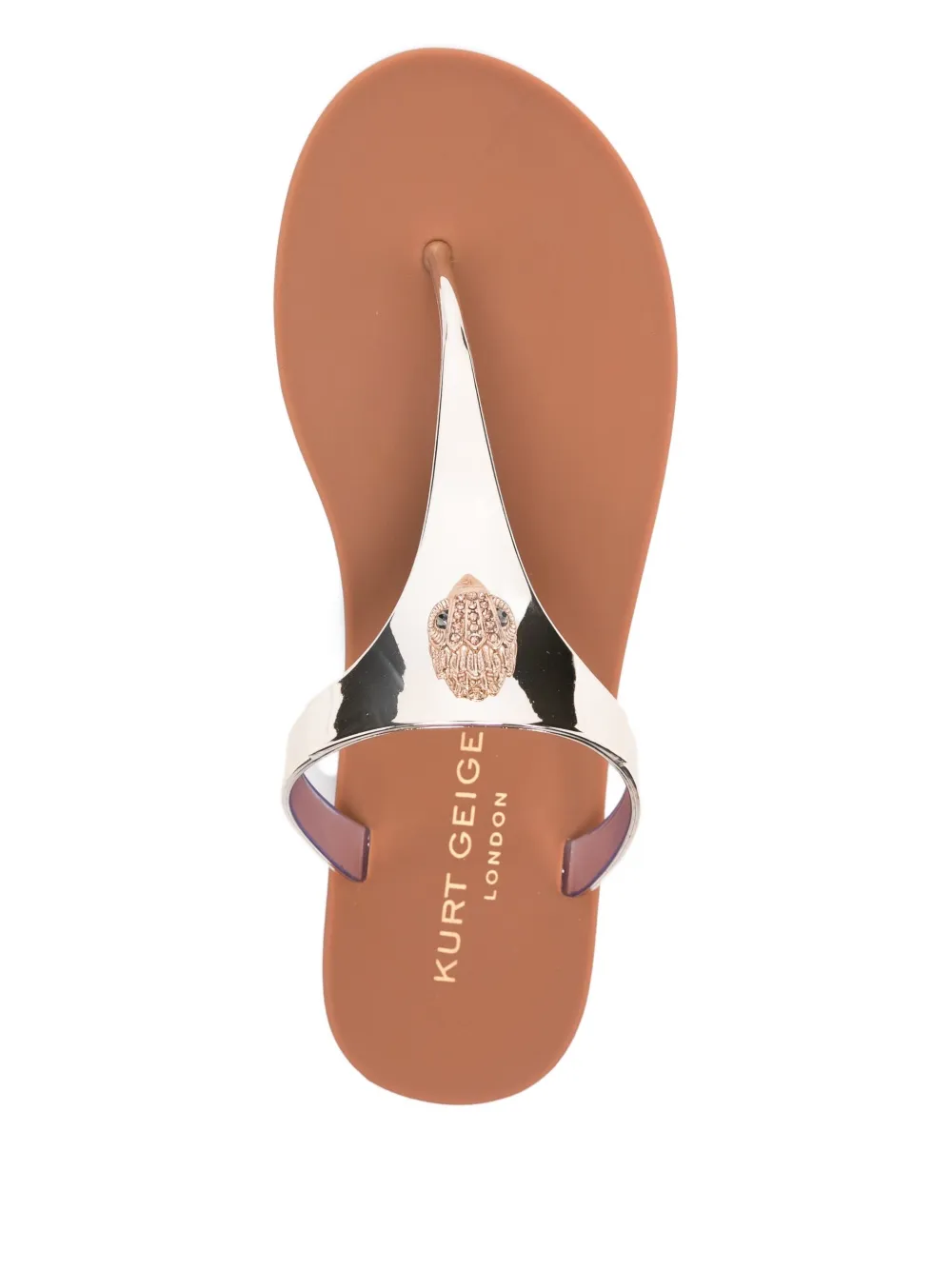 KG Kurt Geiger metallic-embellished thong slippers Gold